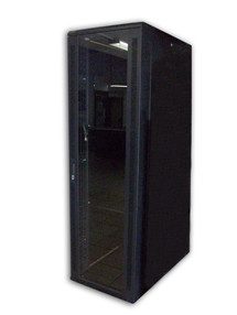 Acconet 27U 19" Assembled Rack, 1000mm Deep, Black,Clear Glass Door with Lock, 4 220V Fans, 2Shelve